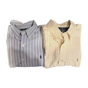 Ralph Lauren men’s classic fit button up lot of 2 size large shirts